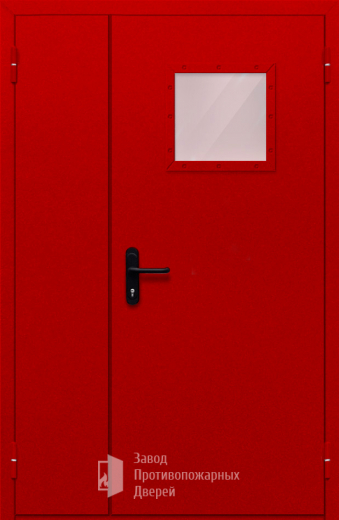 Фото двери «Полуторная со стеклопакетом (красная)» в Видному