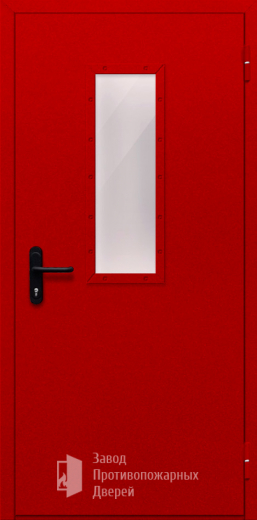 Фото двери «Однопольная со стеклом (красная)» в Видному