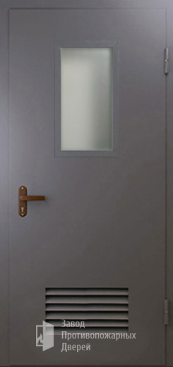 Фото двери «Техническая дверь №5 со стеклом и решеткой» в Видному