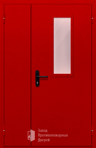 Фото двери «Полуторная со стеклом (красная)» в Видному