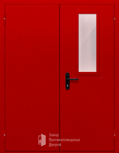 Фото двери «Двупольная со стеклом (красная)» в Видному