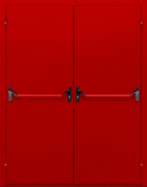 Фото двери «Двупольная глухая с антипаникой (красная)» в Видному