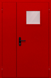 Фото двери «Полуторная со стеклопакетом (красная)» в Видному