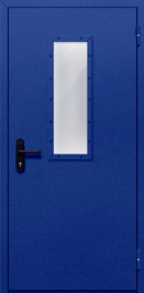 Фото двери «Однопольная со стеклом (синяя)» в Видному