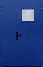 Фото двери «Полуторная со стеклопакетом (синяя)» в Видному