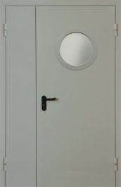 Фото двери «Полуторная с круглым стеклом EI-30» в Видному